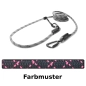 Preview: EASYLONG Hundeleine TWIST - M - 3,5m - schwarz mit pinken Stichen